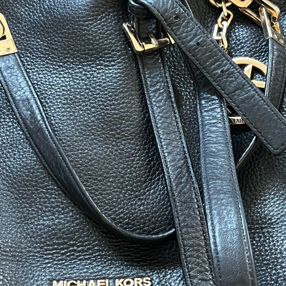 Michael Kors Black Leather Tote Bag/Purse - Picture 5 of 8